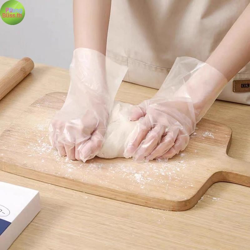Publiiss 50 ชิ้น/กล่อง Latex ฟรีถุงมือ TPE ถุงมือทิ้งโปร่งใสลื่นกรดทํางานความปลอดภัยเกรดอาหารถุงมือทําความสะอาดในครัวเรือน TH