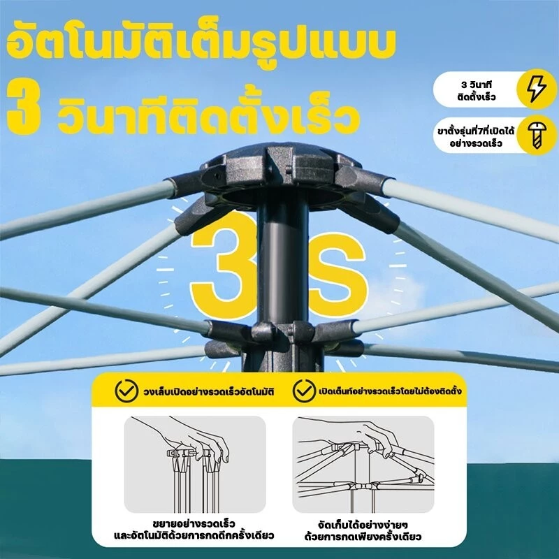 เต็นท์กางอัตโนมัติ สำหรับ 3-4 คน เต็นท์แคมป์ปิ้ง thumbnail 6