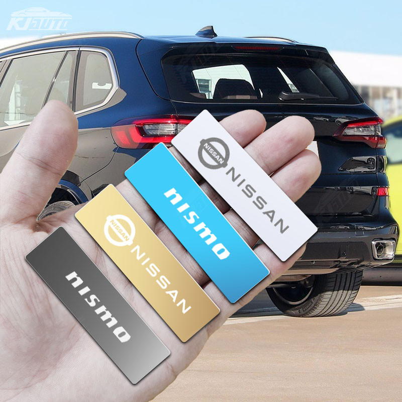 Nissan Nismo กระจกโลหะโลโก้รถสติกเกอร์ 3D สแตนเลส Badge ส่วนบุคคลการปรับเปลี่ยนภายในอุปกรณ์เสริมสําหรับ Nissan Kicks Versa Np300 Navara มีนาคม Sentra Sylphy Qashqai