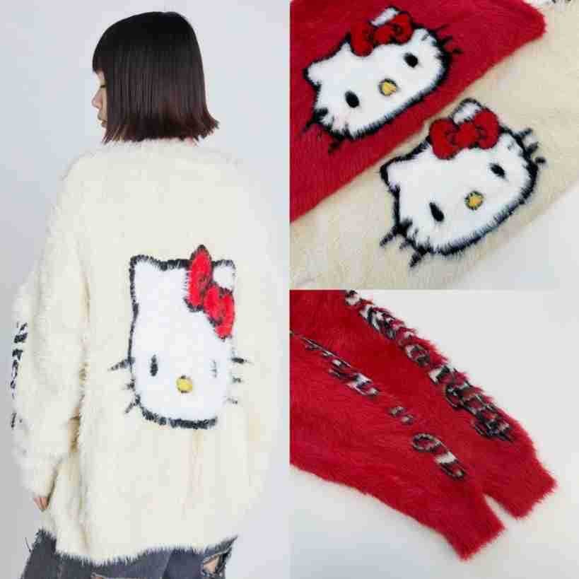 [SR-STUDIO] 2025เสื้อสเวตเตอร์คาร์ดิแกนตุ๊กตาลายการ์ตูนน่ารักใหม่ ez5t