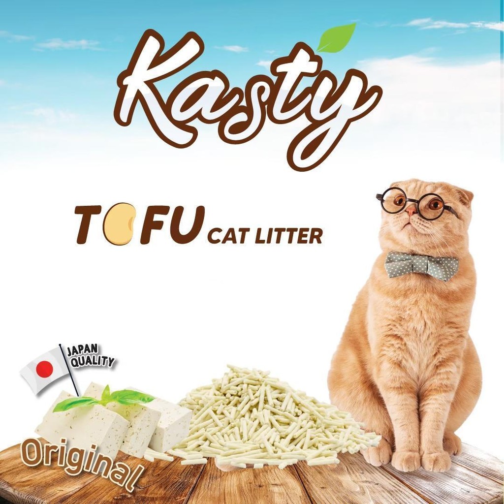 Kasty แคสตี้ 10L-12L ทรายแมวเต้าหู้ เก็บกลิ่นดี จับต้วเป็นก้อนเร็ว ฝุ่นน้อย ทิ้งชักโครกได้