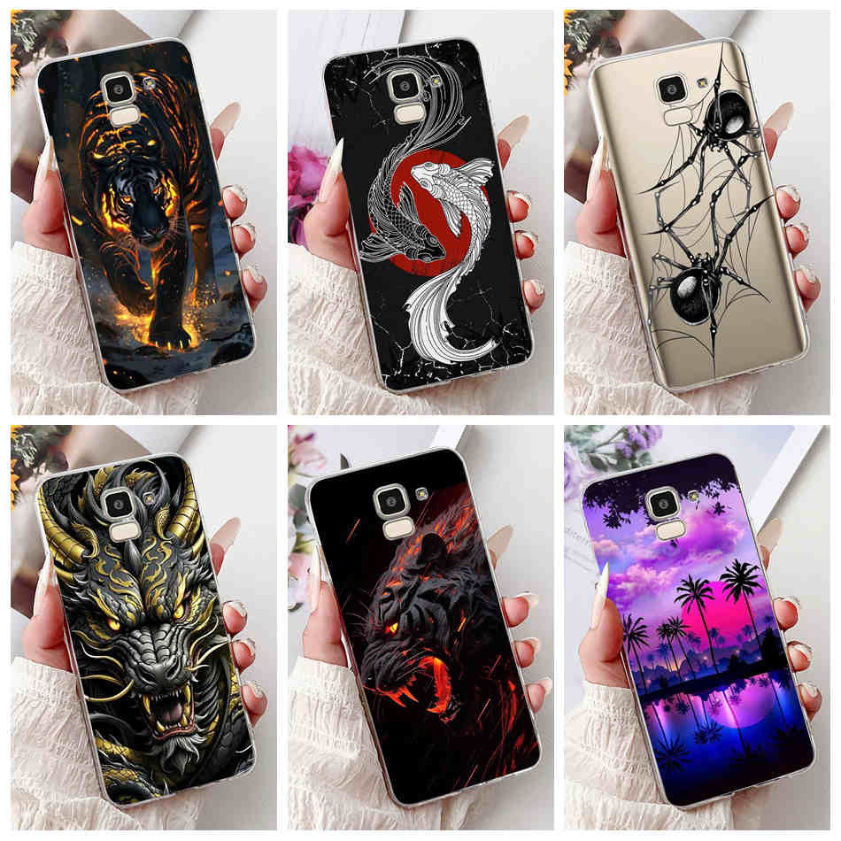 สําหรับ Samsung Galaxy J6 J6 + 2018 J 6 Plus J610G J600F ใหม่แฟชั่น Dragon Spider สไตล์ซิลิโคนนุ่ม TPU เคสโทรศัพท์