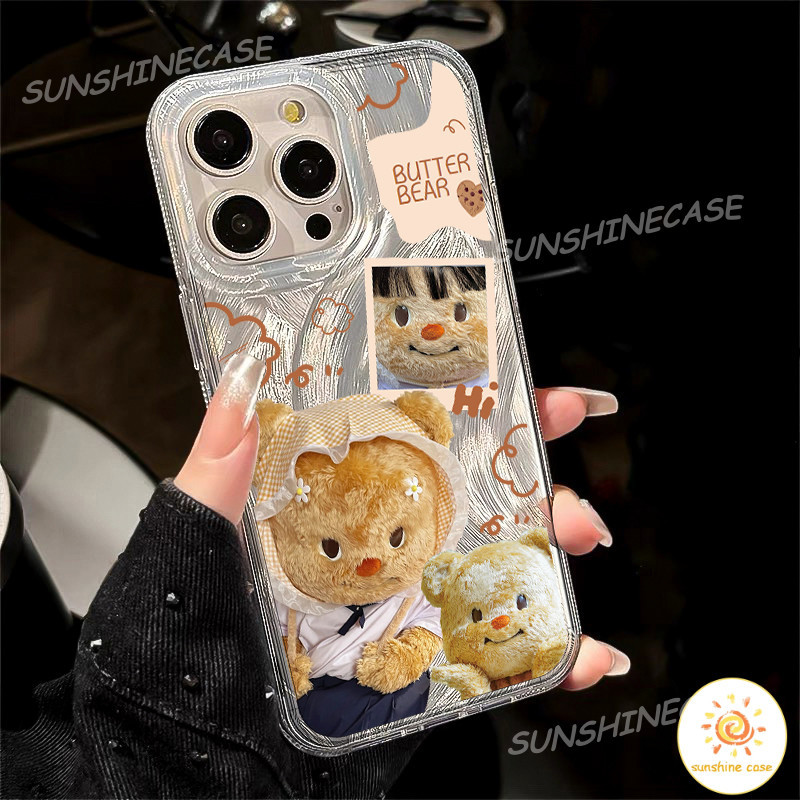 🔥GOOD🔥เคสโทรศัพท์เรืองแสงรูปหมีเนยสุดน่ารัก เคสสำหรับไอโฟน11 For iPhone12 13 14 15 16Pro MAX X XS XR XS 7 8Plus SE2020