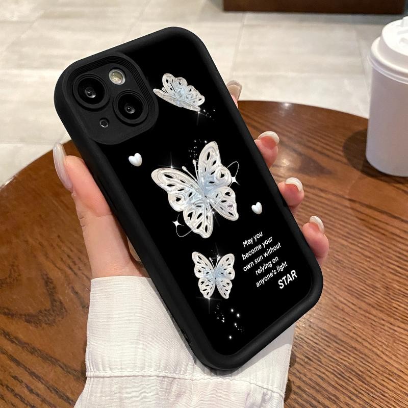 เหมาะสำหรับ VIVO Y91C Y91 Y91i Y93 Y93s Y93 Mediatek Y100i Y90 Y95 กรณีโทรศัพท์แฟชั่นเคส Artistic Glittering Butterfly