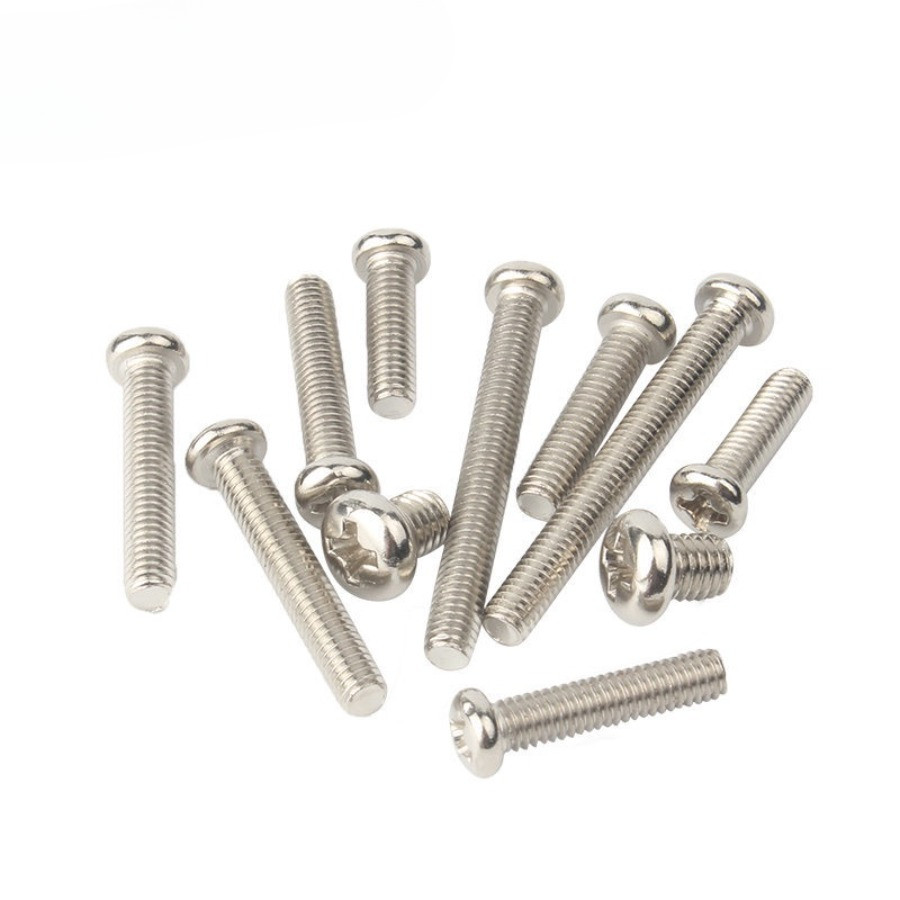 น็อต สกรู หัวกลม หัวแพน แฉก P+ นิกเกิล เกลียวมิล หยาบ/Pan Head Phillip Machine Screw nickel /สกรู JP นิกเกิล หัวกลมแฉก  M1/M1.2/M1.4/M1.6/M2/M2.5/M3/M4/M5/M6 * L2-50mm (ZHX-LD-TH-1) - รูปที่ 6