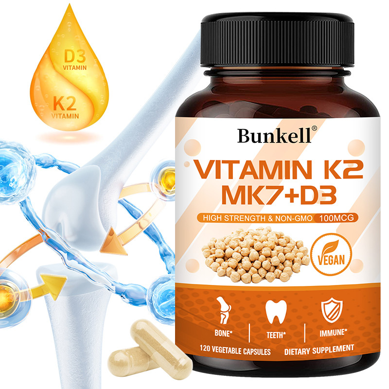 Bunkel VITAMIN K2 MKZ+D3 อาหารเสริม รองรับสุขภาพข้อและกระดูก รองรับสุขภาพฟัน รองรับสุขภาพสมอง รองรับอารมณ์เพื่อสุขภาพ ช่วยการดูดซึมแคลเซียม