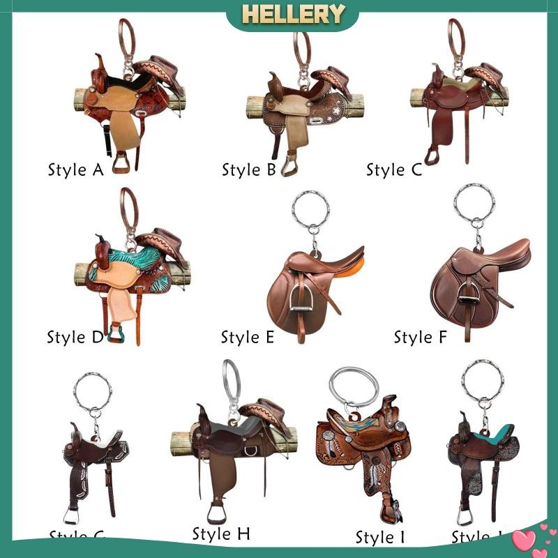 [เฮลเลอรี่] กระเป๋าคาวบอยเสน่ห์ม้าอานพวงกุญแจสําหรับของขวัญโทรศัพท์ตกแต่งยานยนต์
