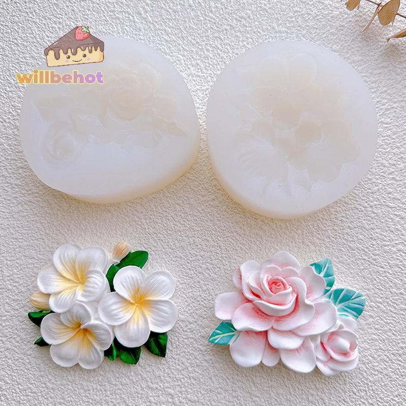 [WillbehotT] ดอกไม้ Gardenia Frangipani ซิลิโคนเค้กเบเกอรี่แม่พิมพ์ Sugarcraft Fondant ตกแต่งเครื่องมือช็อกโกแลต Gumpaste Cupcake แม่พิมพ์ [ใหม่]