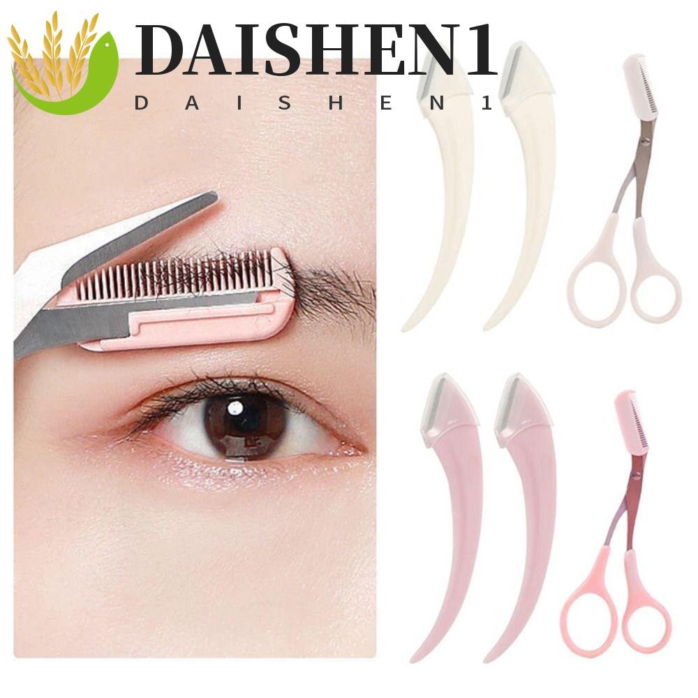 Daishen1 Eyebrow Trimmer ชุด Professional 3 ชิ้น/เซ็ต Face มีดโกนกําจัดขนบนใบหน้าอุปกรณ์เสริมเครื่องสําอาง Eyebrow Clipper หวีความงามคิ้ว Trimming