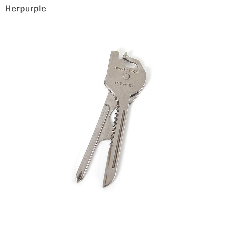 Herpurple 6 in 1 Multi Pocket Keytool Carabiner พวงกุญแจอเนกประสงค์ Gadget Clip Gear TH