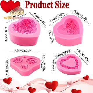 [WillbehotT] 1 PC Heart Rose Shape ซิลิโคน Sugarcraft แม่พิมพ์ Cupcake เบเกอรี่ Mould DIY Handmade สบู่ Fondant เค้กตกแต่งเครื่องมือ [ใหม่]