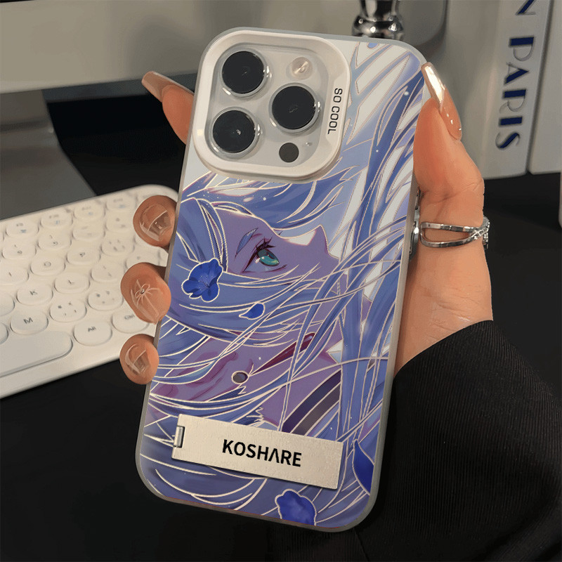 COD เคส IPhone 11 12 13 14 15 16 Pro MAX 14 15 16 Plus XR SE2 3 XSmax X 7PLUS เคสโทรศัพท์โฮโลแกรมสุดเท่สำหรับสาวๆอนิเมะ