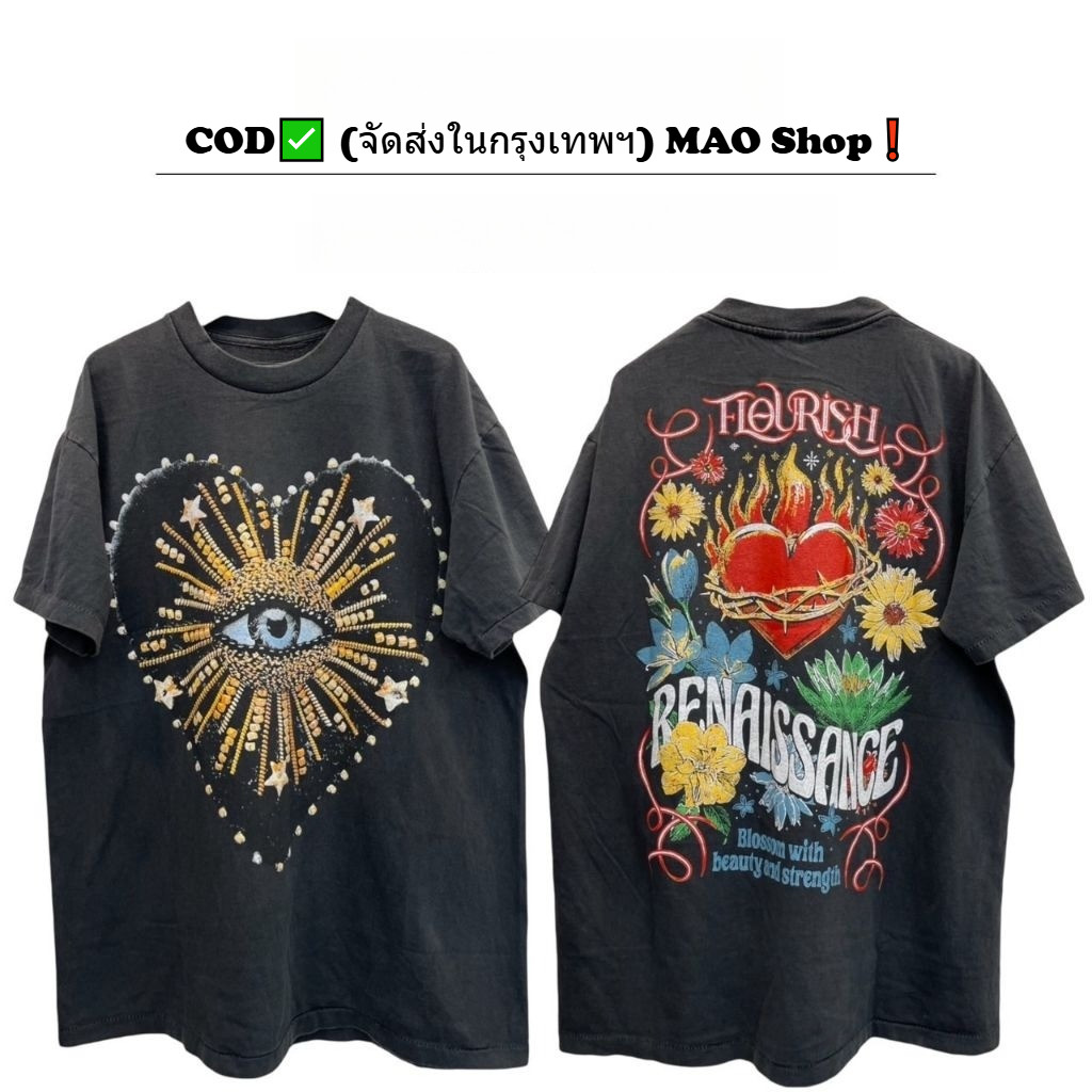 COD✅ (จัดส่งในกรุงเทพฯ) MAO Shop เสื้อยืดผ้าฝ้าย unisex ใส่ได้ทั้งชายและหญิง นุ่ม แพทเทิร์น ด้านหน้า ด้านหลัง
