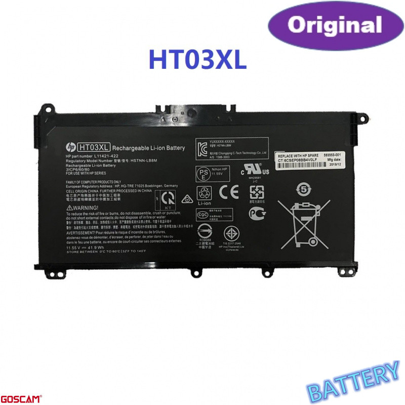 ⭐ใหม่ HP Battery แบตเตอรี่โน๊ตบุ๊ค HP รุ่น HT03XL HP Pavilion 14-CE 4S ของแท้ ส่งฟรี 11.55V 41.9Wh b