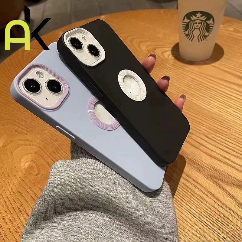 AK เคสมีรูโลโก้สำหรับ IPhone 11 12 13 14 15 16 Pro Max กันกระแทก