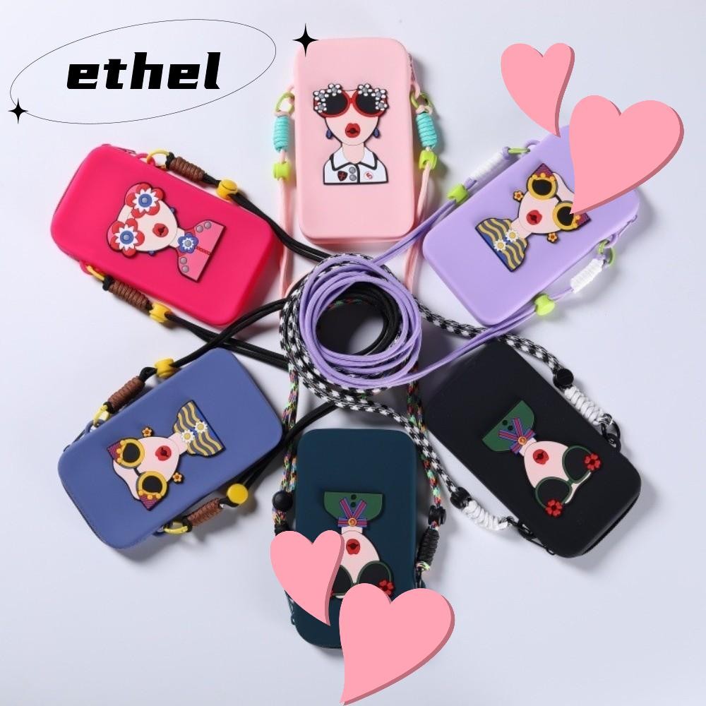 ETHEL Phone Crossbody Bag, กระเป๋าโทรศัพท์มือถือมัลติฟังก์ชั่นความจุขนาดใหญ่, กระเป๋าใส่เหรียญซิลิโคนกันน้ําแฟชั่น