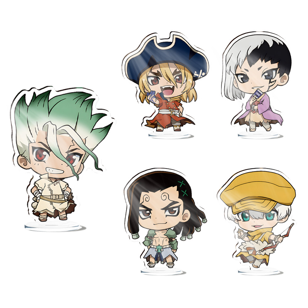 อะนิเมะ ดร. STONE อะคริลิคคอสเพลย์ Moz Senku Ishigami Chrome Gen Asagiri Ukyo Saionji น่ารักขาตั้งแผ