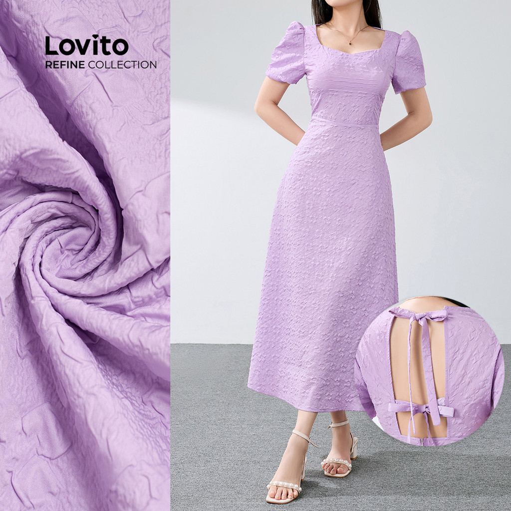 เดรสแขนพองคอเหลี่ยมเอวคอดลายริ้ว 12-JUL25-E-DRR12P2D010