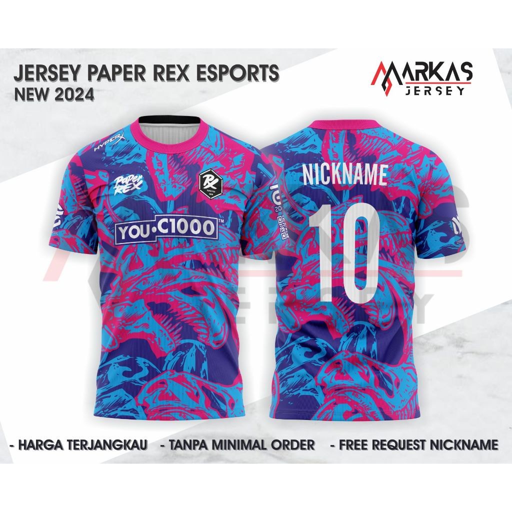 ใหม่ Paper Rex Esports Jersey 2024 E Gaming Dota Aov Valorant Mobile Legends ฟรีขอ Nickname Fullprin