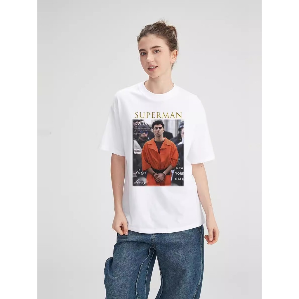 พร้อมส่ง🚀Luigi Mangioneเสื้อยืดวินเทจ สวมใส่สบาย  oversize T-shirt 100%cotton S-XXXL