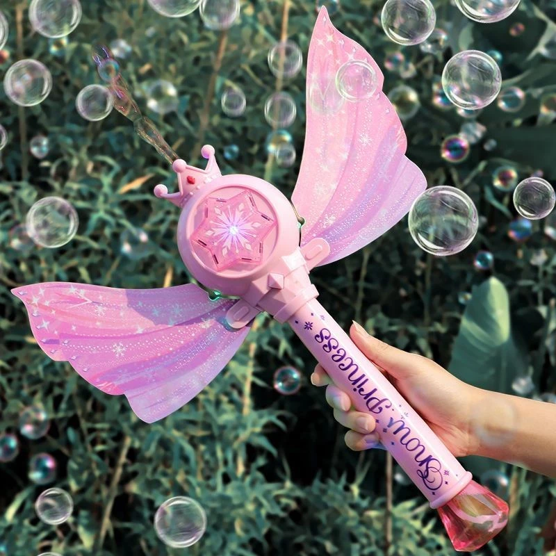 เทศกาลสงกรานต์ เด็ก Magic Bubble ของเล่นมือถืออินเทอร์เน็ตสาวคนดังเจ้าหญิงFairy ใหม่ร้อนรุ่นอัตโนมัติเป่า Bubbles Disney