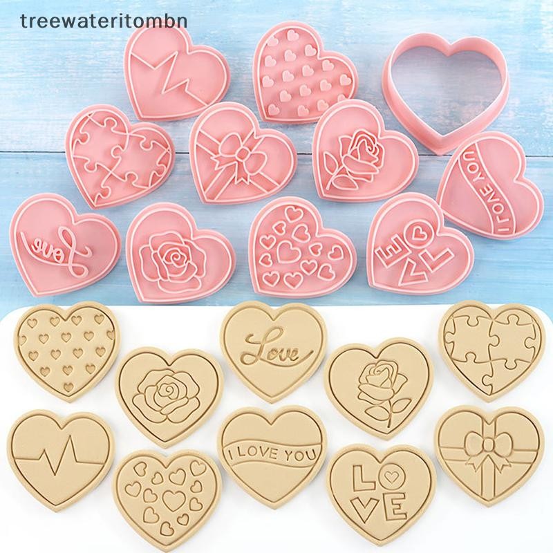 Tt 10 ชิ้นวันวาเลนไทน์ 3D เครื่องตัดคุกกี้,รูปหัวใจแสตมป์คุกกี้ DIY กดแม่พิมพ์สําหรับรักคุณดอกไม้หัวใจเครื่องตัดคุกกี้ mbn