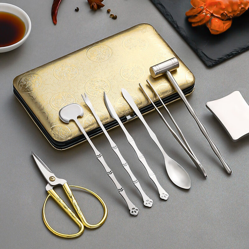 Kawashimaya Crab แปดชิ้นกินปูชุดเครื่องมือพิเศษ Crab Claw Clamp Peeling Demolition Crab Handy เครื่อ