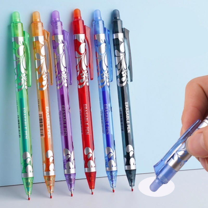 กดประเภทปากกาเจลลบได้ 0.5 มม. เซนต์ หัวปากกาสีแดง, สีเขียว, สีม่วงหมึกปากกาสี 3 ปากกา + 10 เติมชุดเขียนเครื่องเขียน