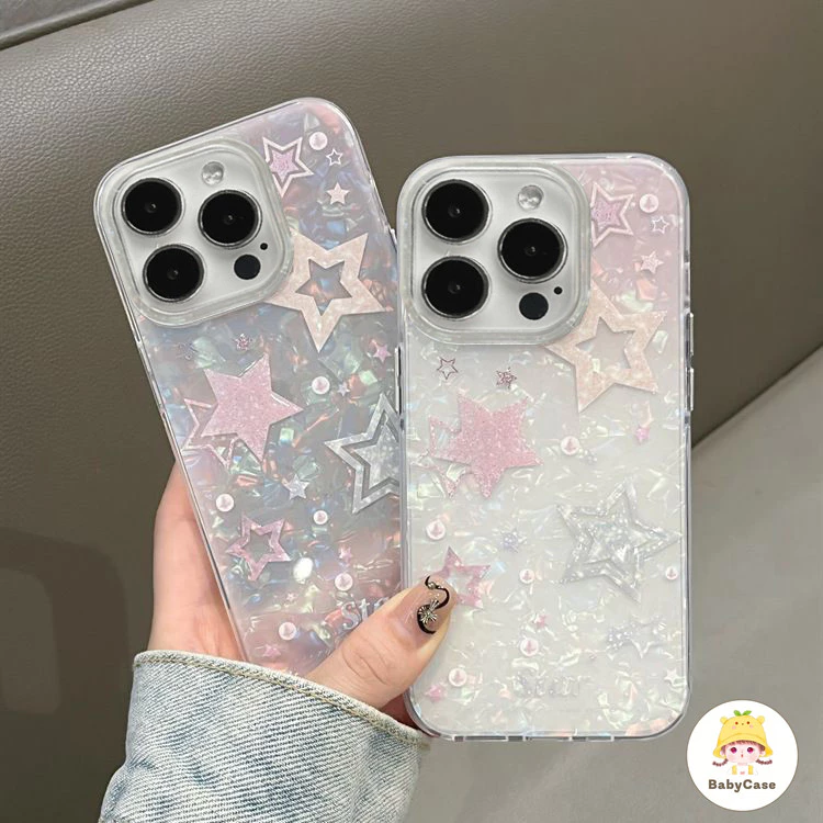 เคสไอโฟน 7Plus สำหรับ iPhone 16 11 15 13 12 14 Pro Max 16 7 8 15 14 Plus XR X XS Max รูปแบบเปลือกหอยสดสดสดแสนโรแมนติก