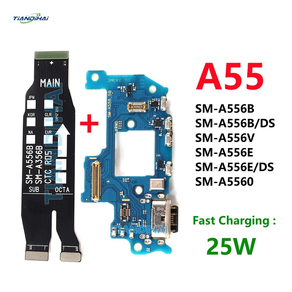 สําหรับ Samsung Galaxy A55 A556B A556B/DS A556 USB ชาร์จเมนบอร์ด Flex Cable Charger Dock พอร์ตเชื่อม