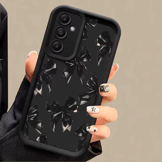 เคส For Samsung A57 A37 A06 A16 A54 A55 A05 A05S A15 A35 A53 A52 A56 A32 A14 A36 A26 เคสซิลิโคนอ่อนนุ่ม ลายโบว์สีชมพู