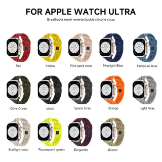 สายรัดซิลิโคน Band เข้ากันได้กับ Apple Watch Ultra 3 2 49/46/45 มม.44 มม.42 มม.Series11 10 9 8 7 6 SE 5 4