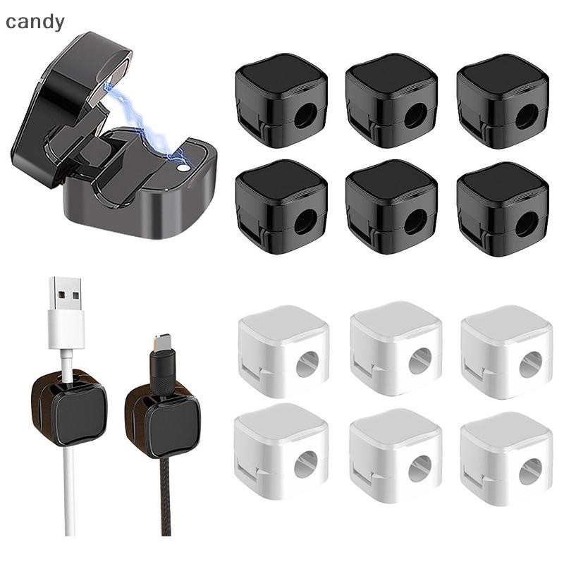 Ndy Magnetic Cable Organizer Cables คลิปสายไฟแบบปรับได้ภายใต้โต๊ะการจัดการสายเคเบิล Wire Keeper Home Office Gadgets ห้องครัว N