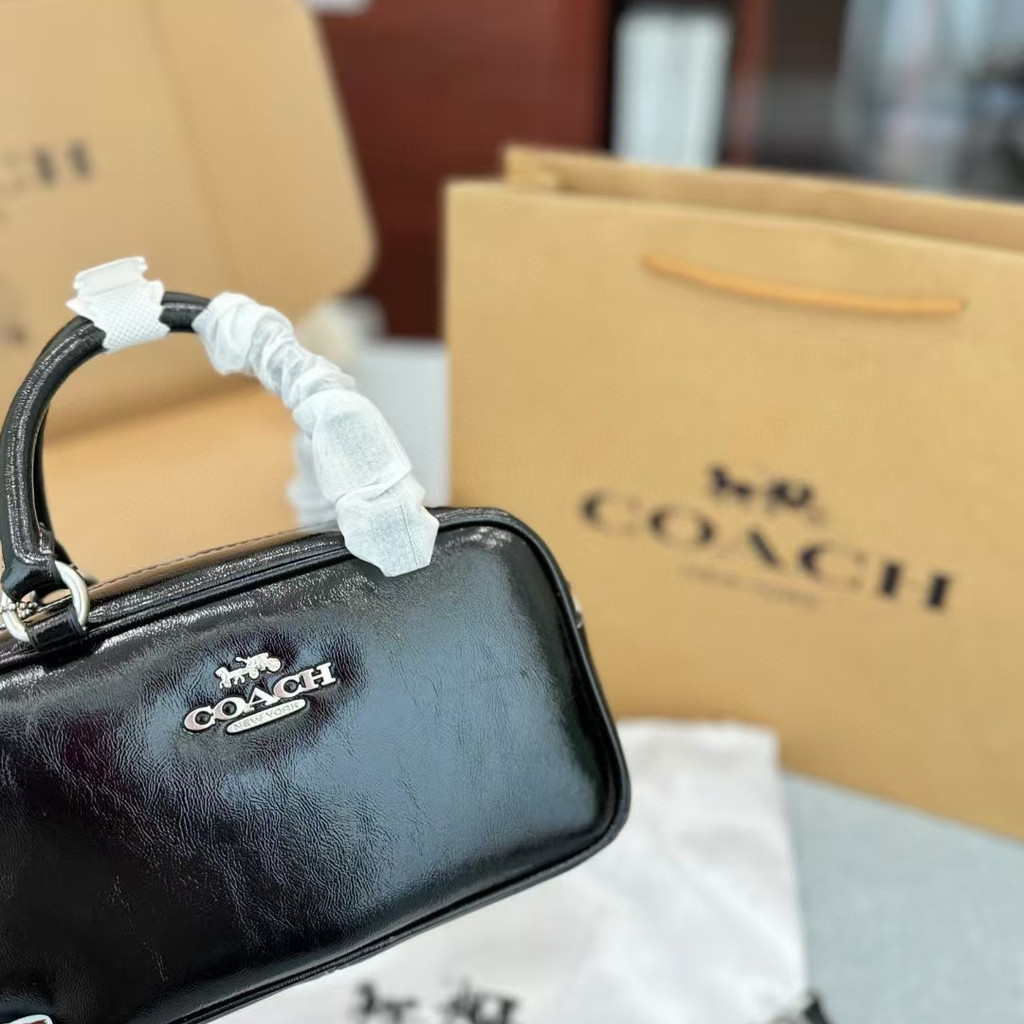 COACH- SATCHEL 19 กระเป๋าสะพายข้างกระเป๋าสะพายข้างทรงสี่เหลี่ยมเล็ก