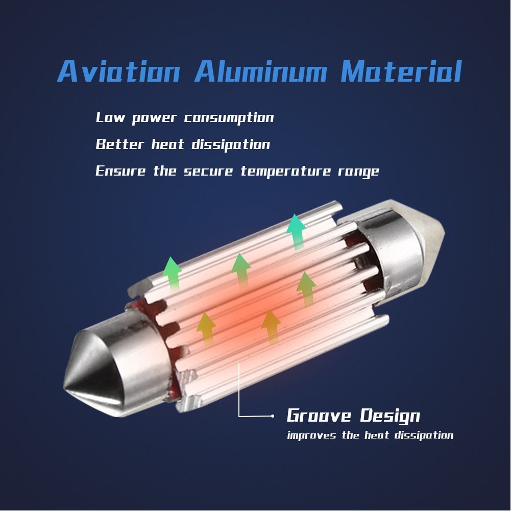 ⭐สต็อกพร้อม ⭐หลอดไฟ LED 36 มม. C10W Super Bright 4014 โคมไฟอ่านหนังสือภายในอัตโนมัติไฟรถยนต์ - รูปที่ 4