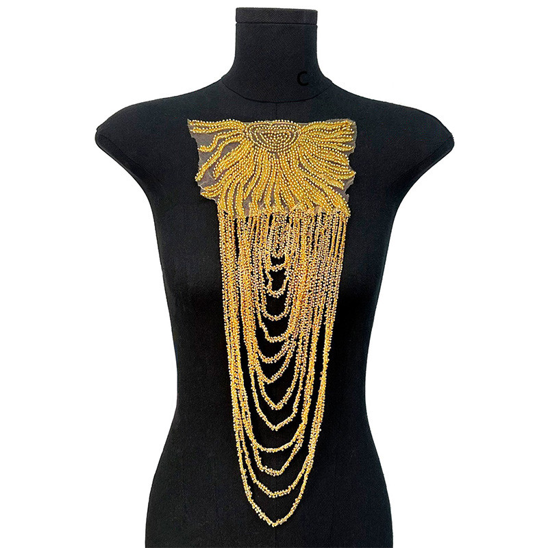 ชุดเครื่องประดับเสื้อผ้า Fringe และ sequin epaulettes เพิ่มความหรูหราในการเย็บปักถักร้อย DIY