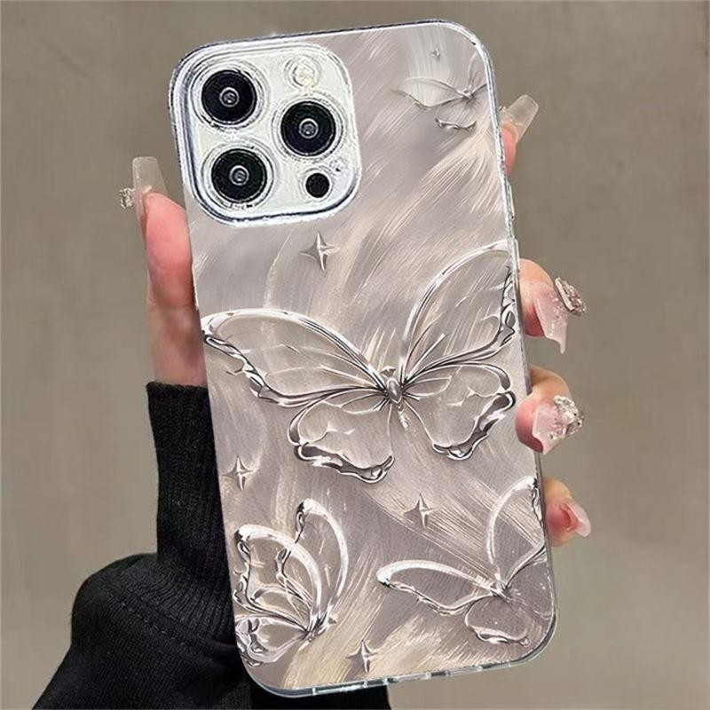 เคสผีเสื้อสําหรับ ไอโฟน 16 15 14 13 12 11 มือโปร สูงสุด เอ็กซ์อาร์ 7 8 ป้องกันหน้าจอปลอกกันกระแทกฝาครอบ