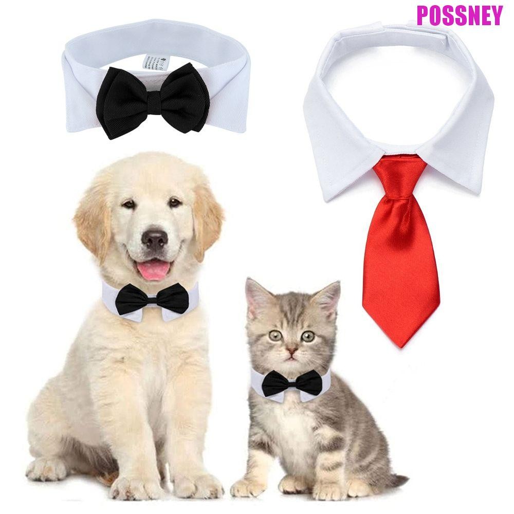 Possney เนคไทโบว์สุนัขพร้อมหัวเข็มขัดสร้อยคอสุนัขแบบปรับได้อุปกรณ์เสริมสําหรับสัตว์เลี้ยงสําหรับลูกสุนัขลูกแมวปลอกคอแมว