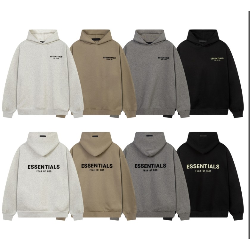 เสื้อกันหนาวมีฮู้ดผ้าฟลีซ ESSENTIALS คุณภาพสูง