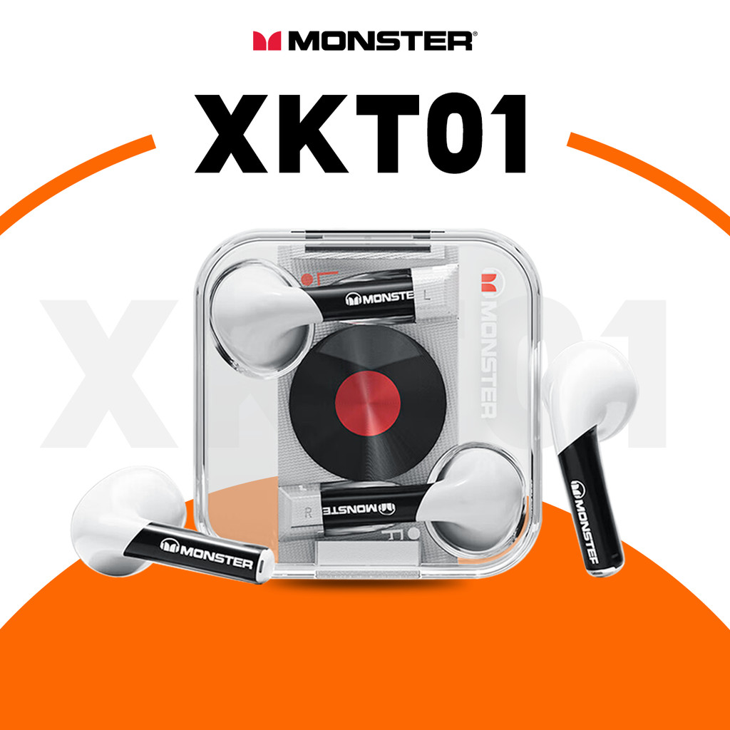 Monster XKT01 หูฟังไร ้ สาย True Bluetooth 5.2 หูฟัง HIFI Music TWS ชุดหูฟังพร ้ อมไมโครโฟน 100 % Original