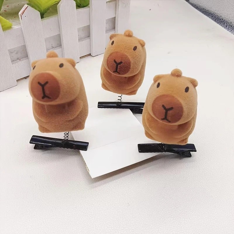 Capybara Hairpin สาว Shakable Capybara ตลกแต่งตัว Bangs ด้านข้างคลิป Girly อุปกรณ์เสริมผม
