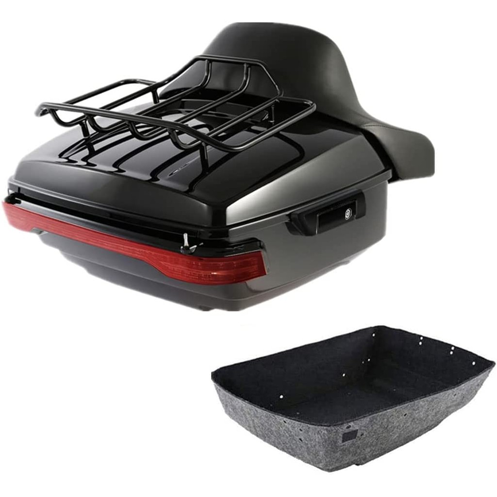 กรณีหางกล่องกระเป๋ากระเป๋าเดินทาง King Tour Pack Pak ไฟ LED สําหรับ Harley Touring CVO Road King Ultra Electra Street Glide 09 up