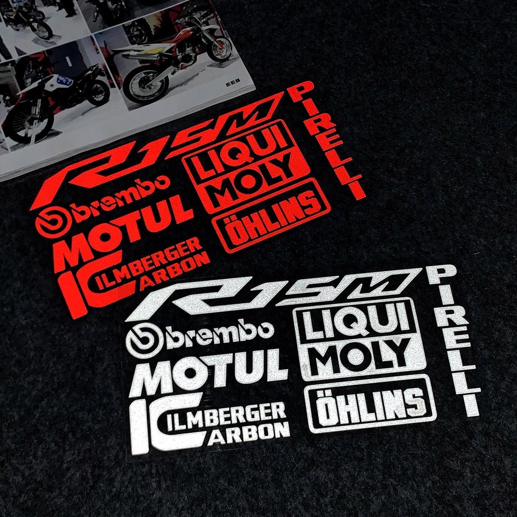 สติ๊กเกอร์มอเตอร์ไซค์สําหรับ YAMAHA R15  xsr155 Sponsor สติ๊กเกอร์ MOTUL Brembo OHLINS อุปกรณ์ต่อพ่ว