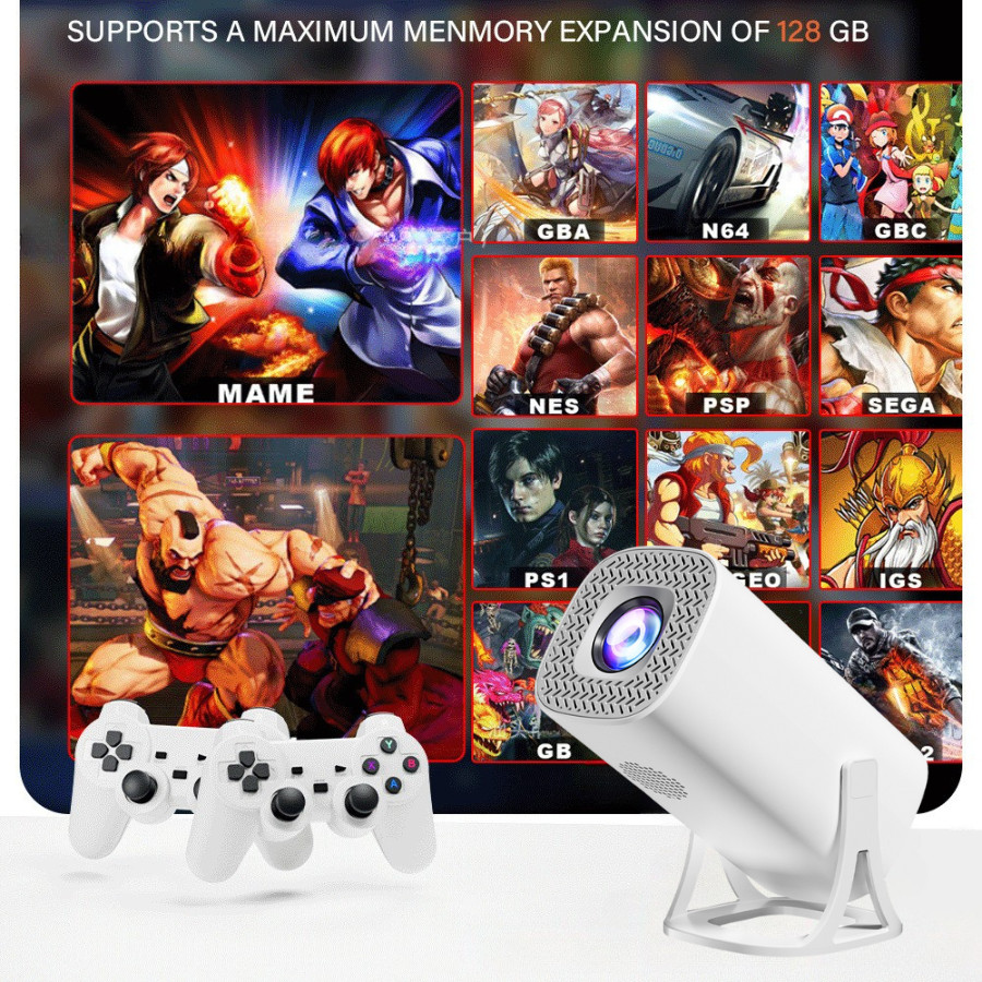 S40Max โปรเจคเตอร์ Game Projectorต่อมือถือ WIFI บลูทูธ 4K Android 11.0 + Join 3D games พร้อมส่ง