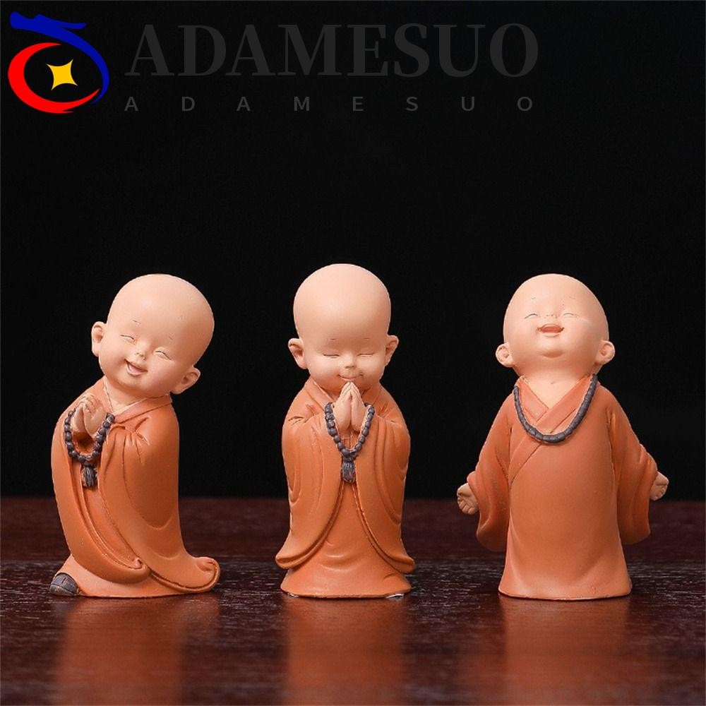 Adamesuo พระขนาดเล็ก Status Creative อุปกรณ์ตกแต่งภายในโต๊ะ Miniatures เครื่องประดับรถตกแต่งรถเรซิ่นพระพุทธรูปรูปปั้นพระ