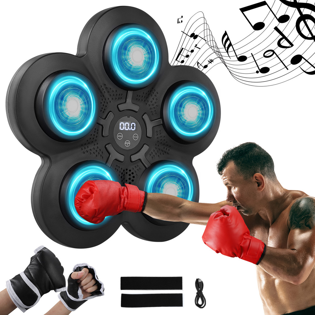 LOCAL Music Boxing Machine, Music Electronic Boxing Wall Target Boxing Machine, with 5 Lights and Bl
