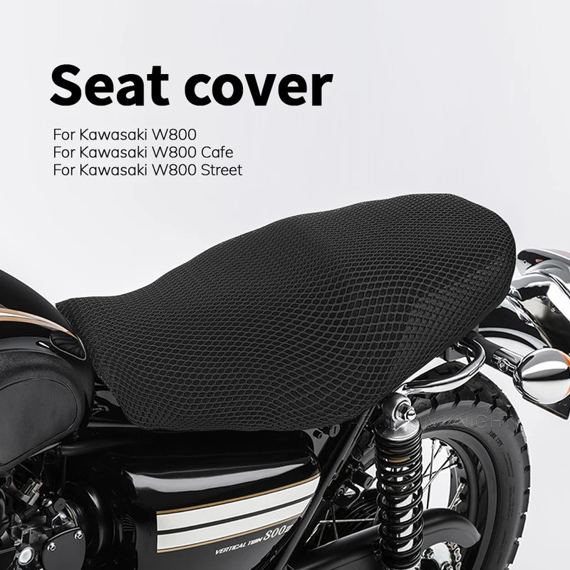 รถจักรยานยนต์ Anti-Slip 3D ผ้าตาข่ายที่นั่ง Breathable เบาะกันน้ําสําหรับ Kawasaki W800 W 800 Cafe S