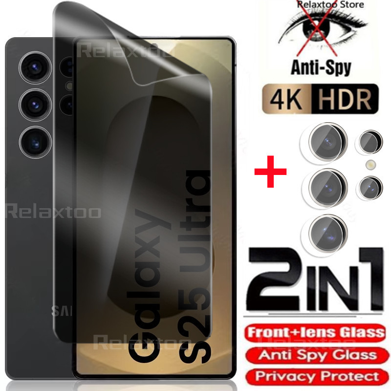 Samsung S25Ultra 5G 2in1 Screen Privacy Soft Hydrogel Film For Samsung Galaxy S25 Ultra Plus + FE Sl