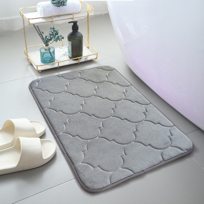 พรมห้องน้ำ/ทางเข้า นุ่มหนา ซับน้ำดี พรมรองเท้าที่กันลื่นและดูแลง่าย ทนทานต่อการขัดสี - รูปที่ 4