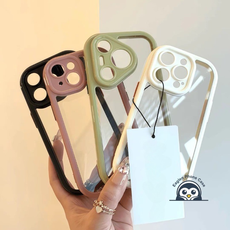 สีดําสีครีมขอบปลอกสําหรับVivo T3 Ultra T2 Pro Y53S Y52S Y31S 5G 4Gฝาครอบน่ารักใสนุ่มกันกระแทกเคสโทรศ